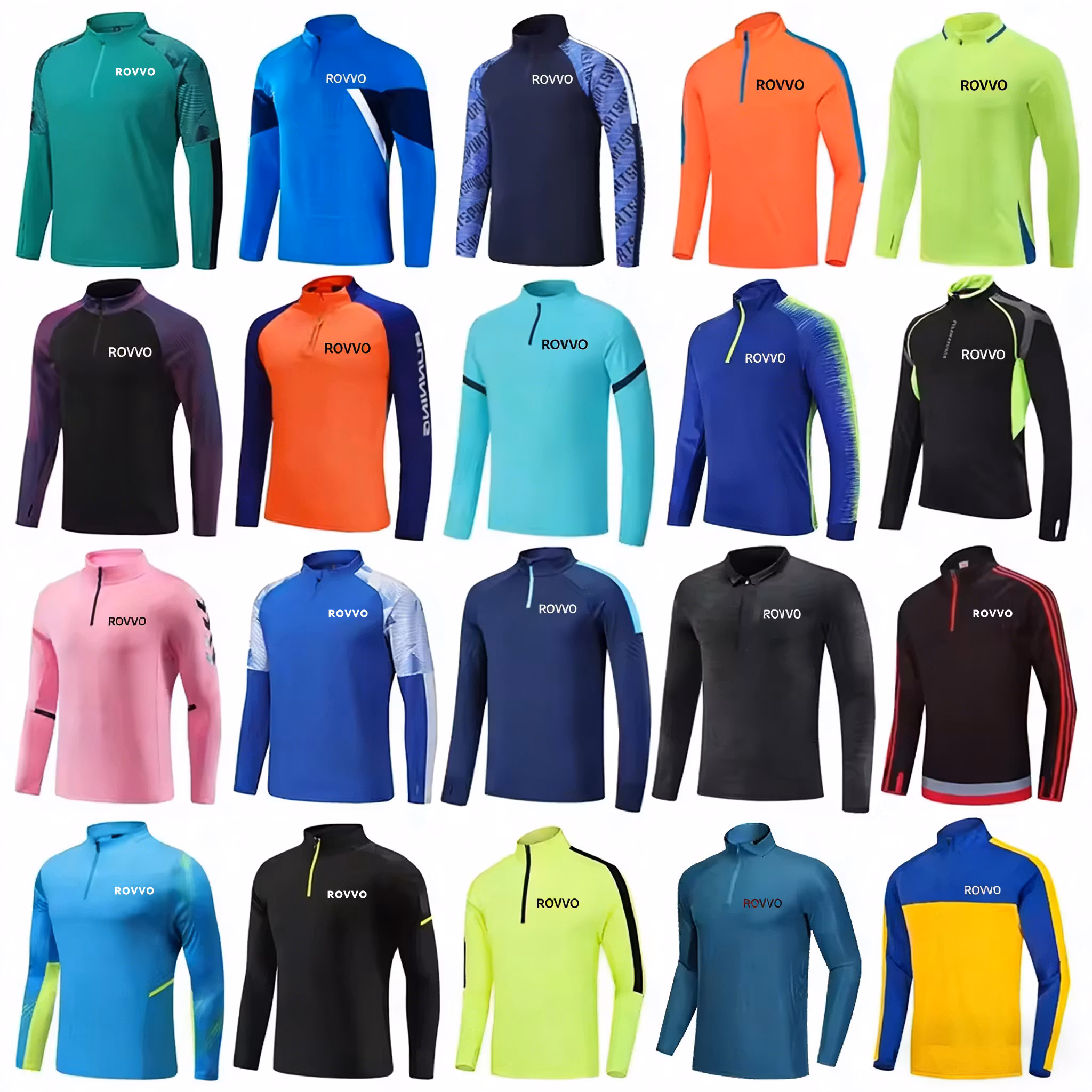 High Quality Outdoor Jogging Fitness Running Tracksuit Set Custom Logo Men's Soccer Tracksuit Half Zip Football Training Suit