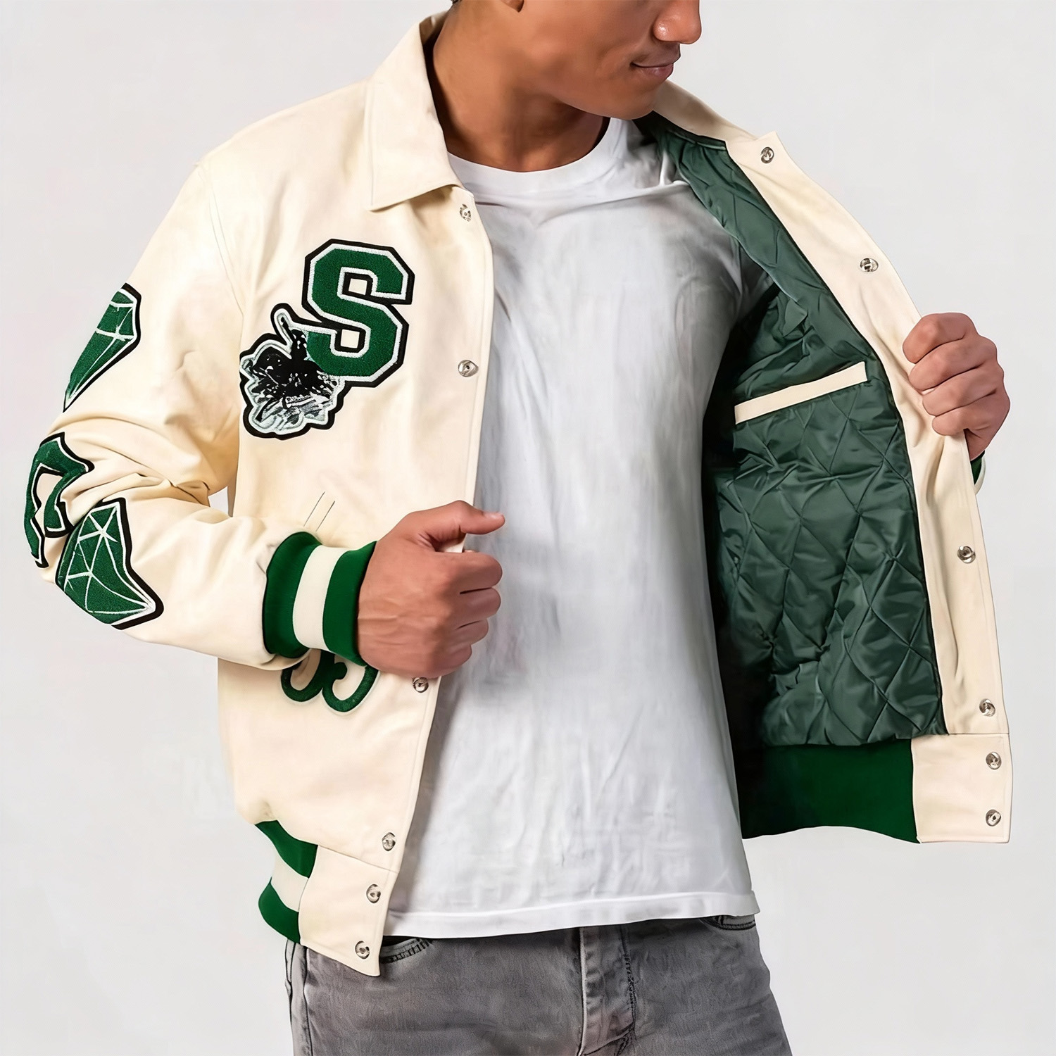 Custom Manufacturer High Quality Winter Baseball Bomber Letterman Chenille Embroidered Polyester Varsity Jacket Stand Unisex