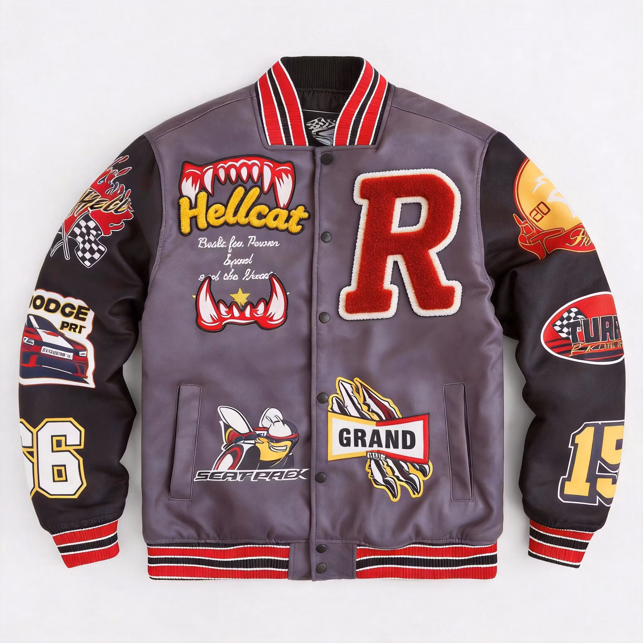 OEM Custom Manufacturer's Men's College Varsity Jacket Chenille Embroidery Polyester Patches Sleeves Baseball Letterman Style